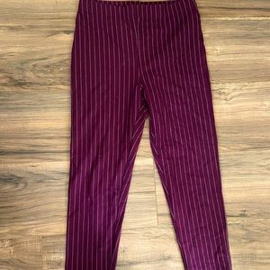 Burgundy stripped leggings